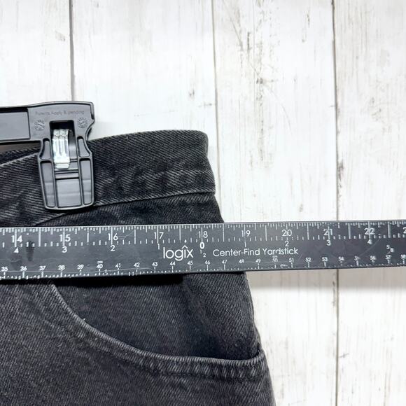 Vintage Cherokee Shorts Men Size 38 Black Cotton Denim Short Zip Fly Pockets 90s - Picture 2 of 7